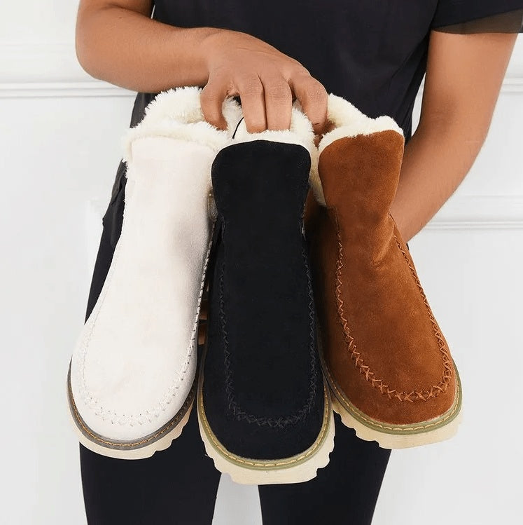 Amy™ | Botas de invierno planas de ante con forro cálido