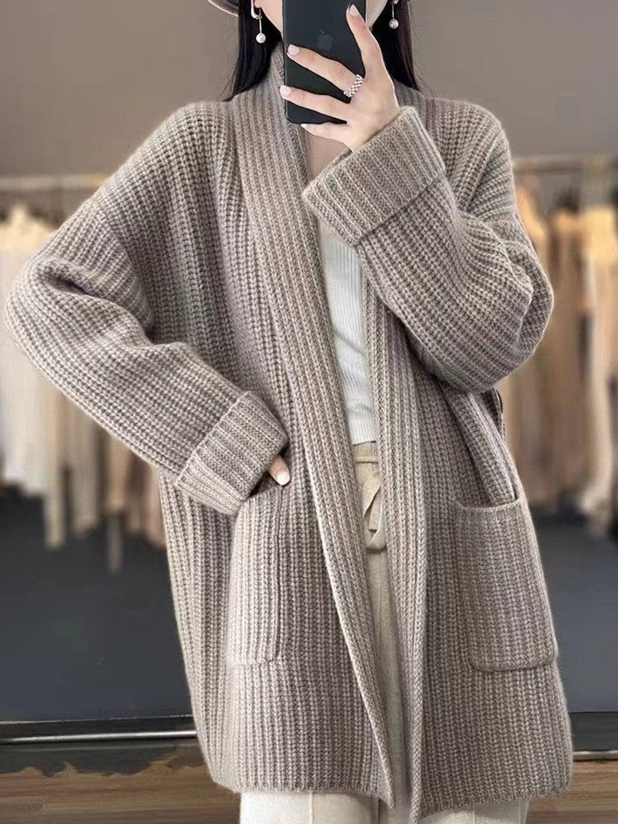 Charlotte™ | Cárdigan oversize de punto grueso con bolsillos