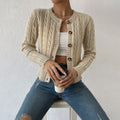 Caroline™ | Chaqueta de punto de ochos calada con botones