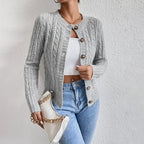 Caroline™ | Chaqueta de punto de ochos calada con botones