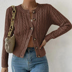 Caroline™ | Chaqueta de punto de ochos calada con botones
