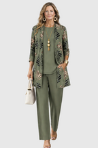 Audrey™ | Conjunto de tres piezas con estampado tropical