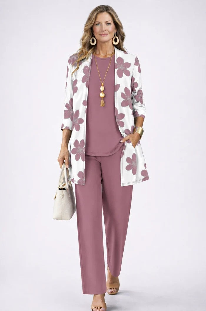 Audrey™ | Conjunto de tres piezas con estampado tropical
