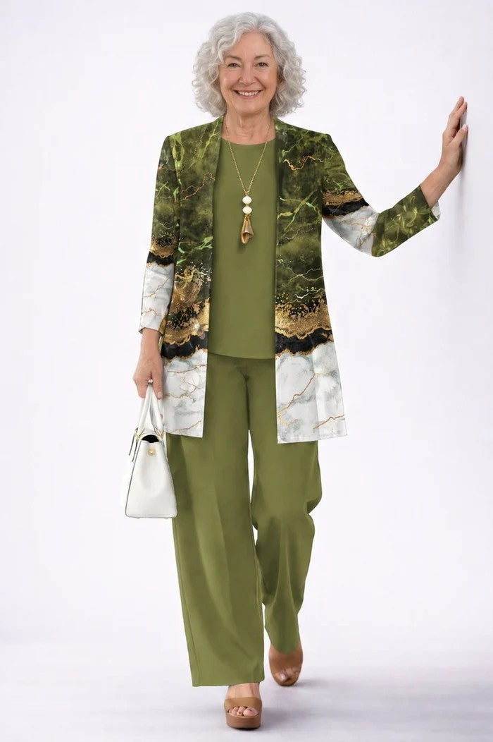 Audrey™ | Conjunto de tres piezas con estampado tropical