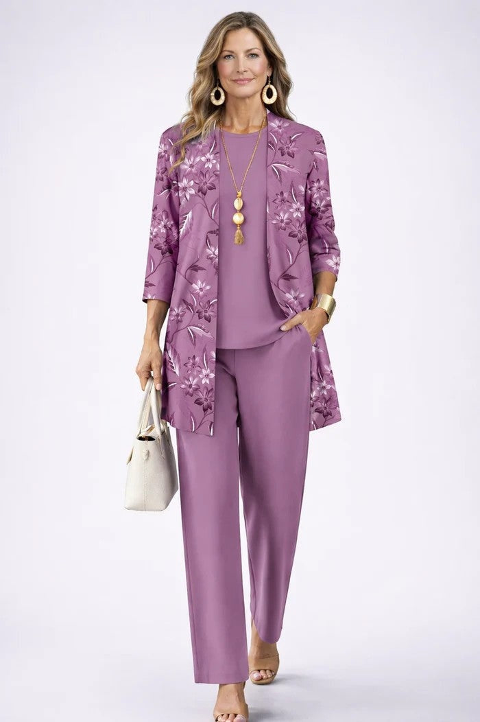 Audrey™ | Conjunto de tres piezas con estampado tropical