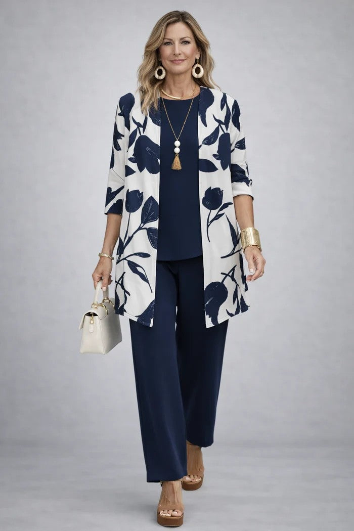 Audrey™ | Conjunto de tres piezas con estampado tropical