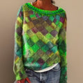 Riley™ | Jersey de lana oversize con estampado geométrico