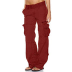 Nicole™ | Pantalón cargo de mujer multibolsillos de corte recto