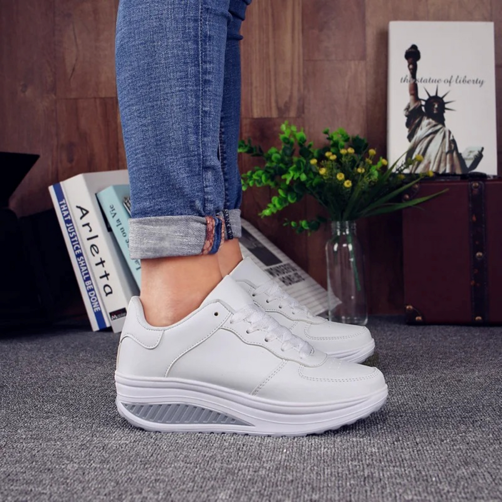 Jenna™ | Zapatillas de piel con plataforma y cordones