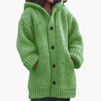 Luna™ | Cárdigan oversize de punto con capucha y botones