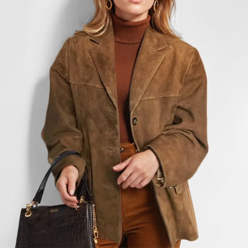 Willow™ | Chaqueta de ante de corte holgado con solapas