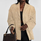 Willow™ | Chaqueta de ante de corte holgado con solapas