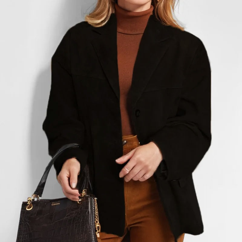 Willow™ | Chaqueta de ante de corte holgado con solapas