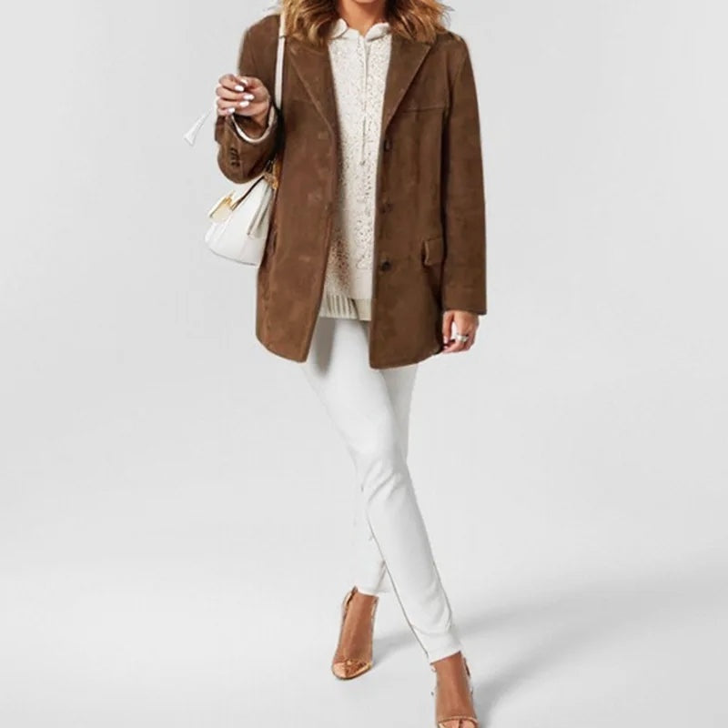 Willow™ | Chaqueta de ante de corte holgado con solapas