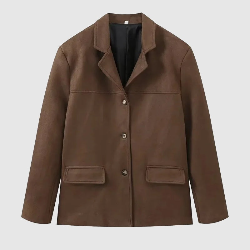 Willow™ | Chaqueta de ante de corte holgado con solapas