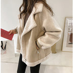 Eleanor™ | Chaqueta de borreguito efecto ante oversize con cremallera
