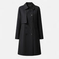 Natalie™ | Gabardina larga de mezcla de lana con doble botonadura
