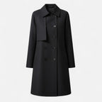 Natalie™ | Gabardina larga de mezcla de lana con doble botonadura