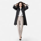 Natalie™ | Gabardina larga de mezcla de lana con doble botonadura