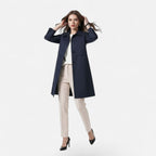Natalie™ | Gabardina larga de mezcla de lana con doble botonadura