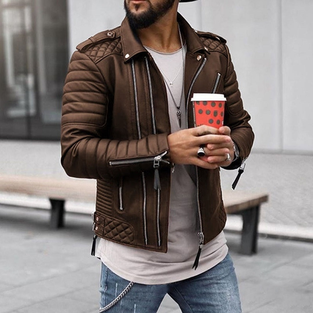 Simon™ | Cazadora biker acolchada con cremalleras