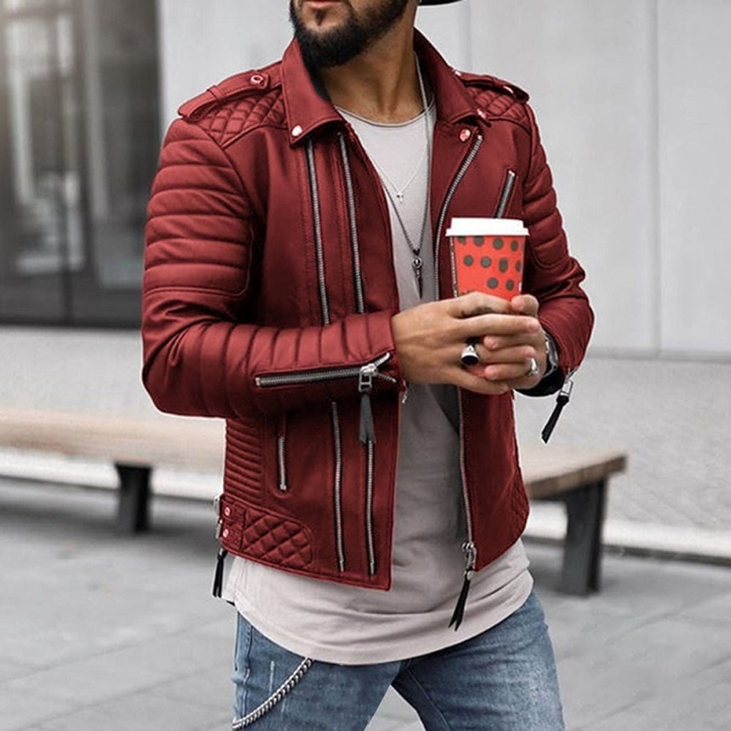 Simon™ | Cazadora biker acolchada con cremalleras
