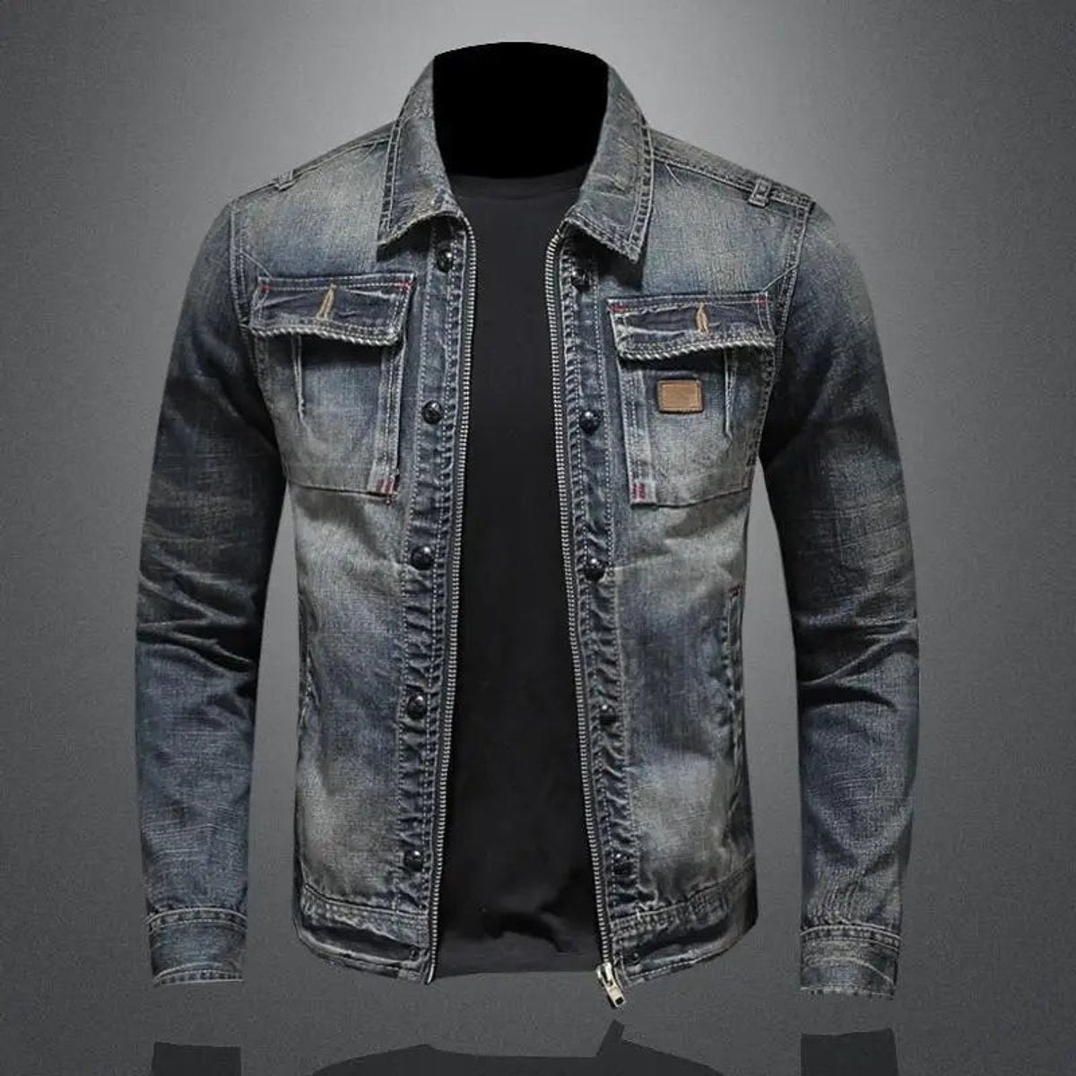 Desmond™ | Chaqueta vaquera vintage con doble cierre