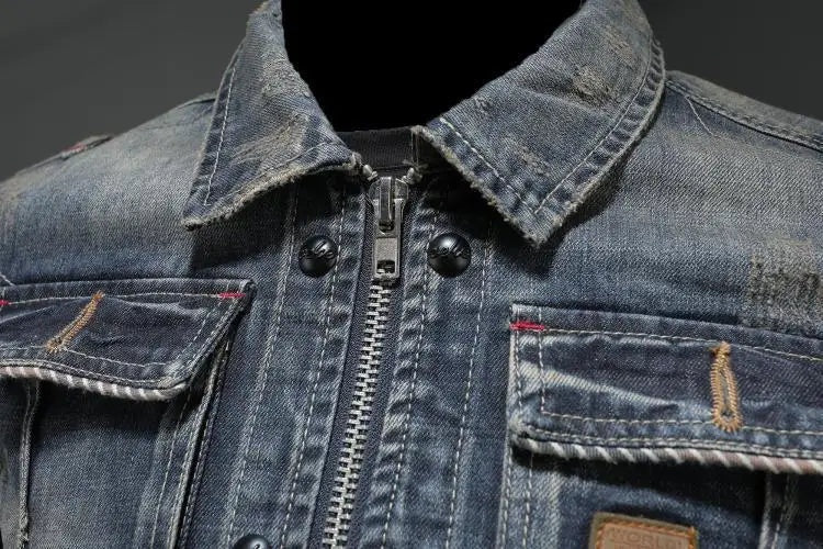 Colin™ | Chaqueta vaquera vintage multibolsillos