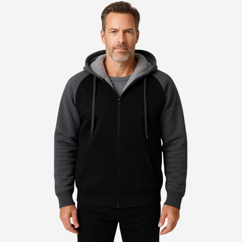 Owen™ | Sudadera con cremallera y capucha forrada de sherpa