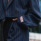 Claire™ | Conjunto de rayas: blazer corto y pantalón ancho