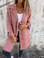 Juliette™ | Abrigo de paño con cuello de solapa y botones