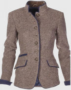Zoe™ | Americana de efecto lana con cuello mao y botones