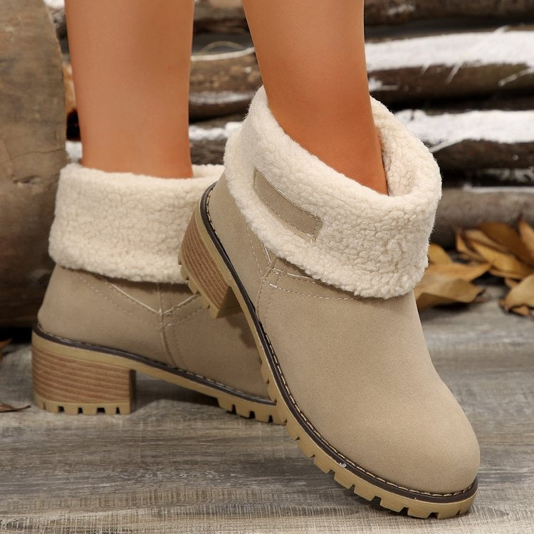 Madelyn™ | Botas de invierno de ante con forro sherpa a media caña