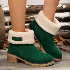 Madelyn™ | Botas de invierno de ante con forro sherpa a media caña