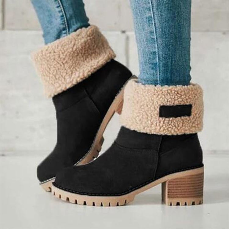 Madelyn™ | Botas de invierno de ante con forro sherpa a media caña