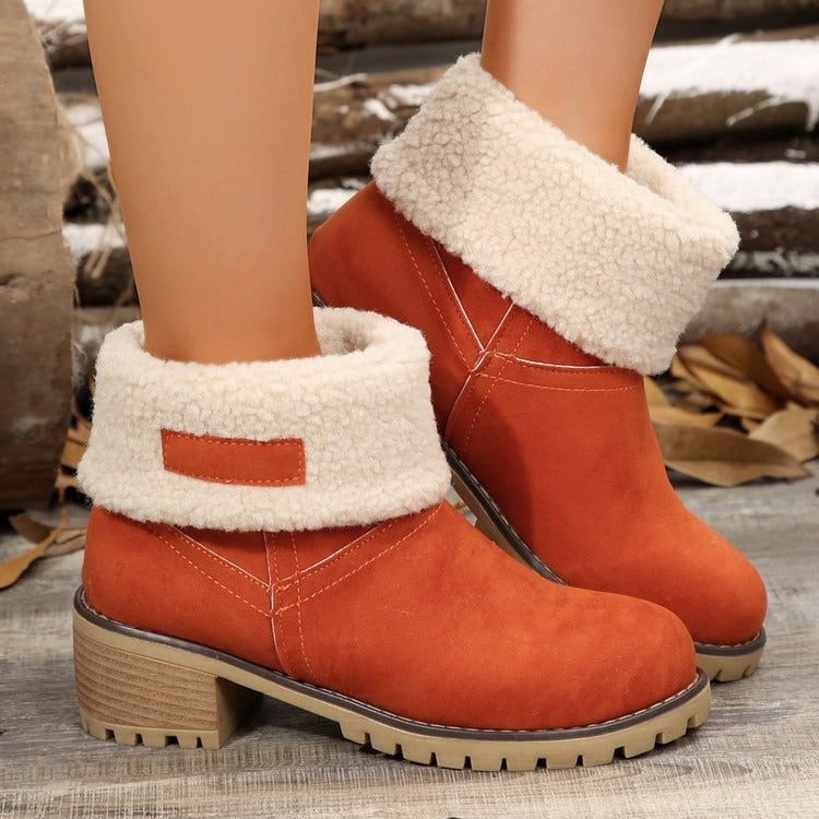 Madelyn™ | Botas de invierno de ante con forro sherpa a media caña