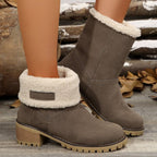 Madelyn™ | Botas de invierno de ante con forro sherpa a media caña