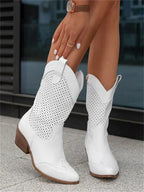 Diana™ | Botas camperas caladas de caña media con cremallera