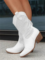 Diana™ | Botas camperas caladas de caña media con cremallera
