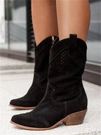 Diana™ | Botas camperas caladas de caña media con cremallera