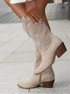 Diana™ | Botas camperas caladas de caña media con cremallera