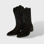 Catherine™ | Botas camperas de ante bordadas a media caña
