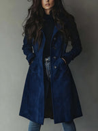 Zoey™ | Gabardina larga de ante cruzada
