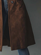 Zoey™ | Gabardina larga de ante cruzada