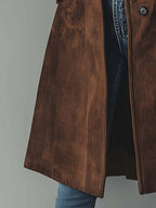 Zoey™ | Gabardina larga de ante cruzada