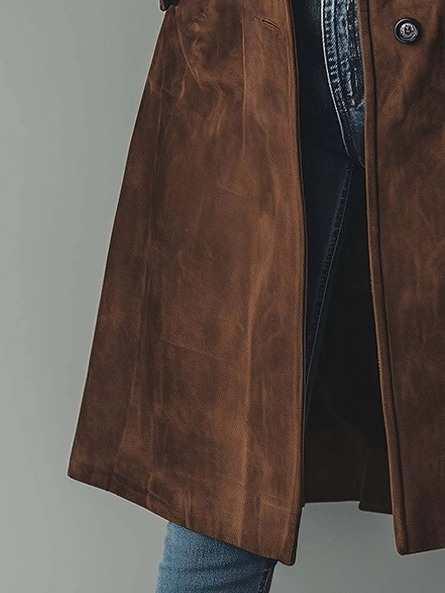 Zoey™ | Gabardina larga de ante cruzada