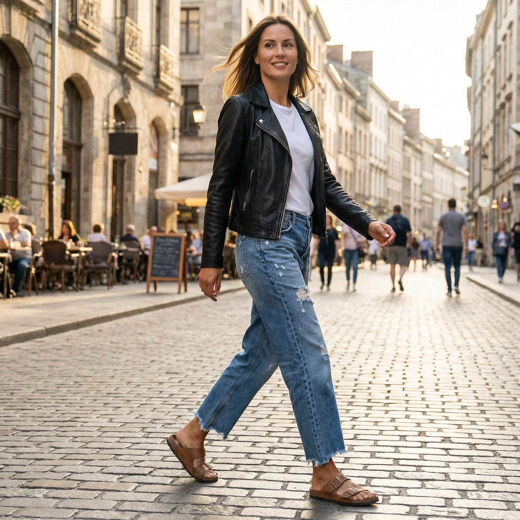 Alexandra™ | Vaqueros rectos de tiro alto rotos y cropped
