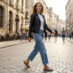 Alexandra™ | Vaqueros rectos de tiro alto rotos y cropped