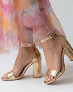 Reagan™ | Sandalias de tacón ancho con pulsera al tobillo
