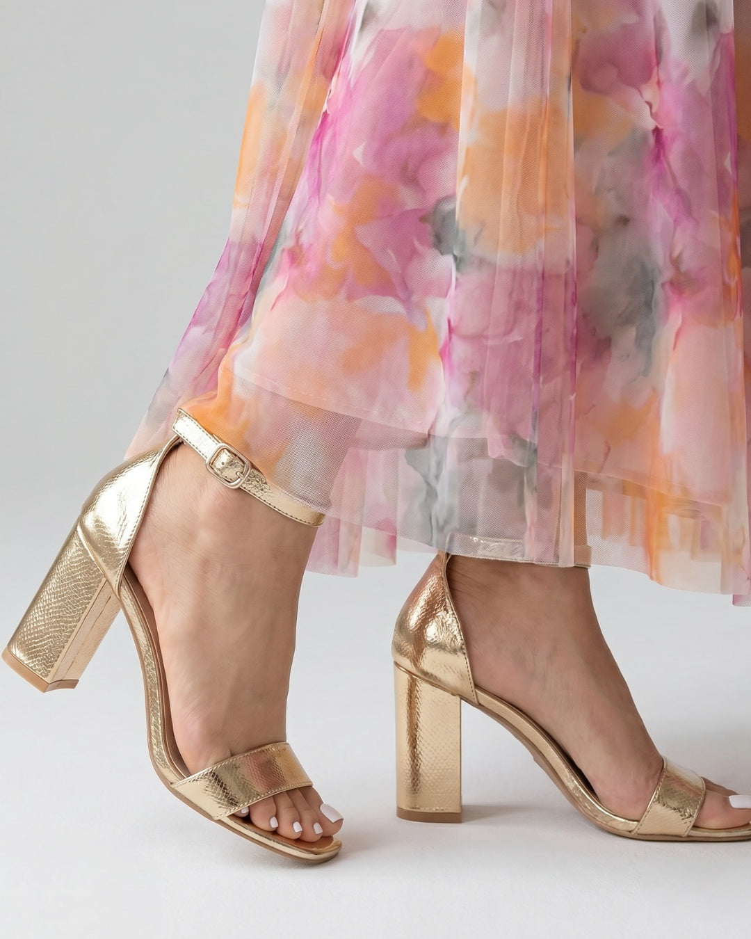 Reagan™ | Sandalias de tacón ancho con pulsera al tobillo